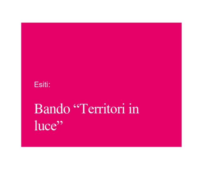 bando territori in luce